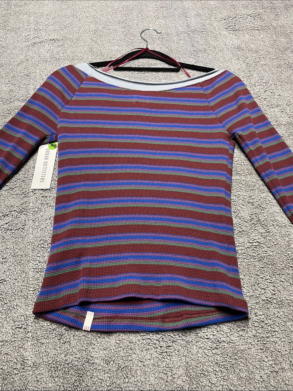 BDG Stella Boatneck Waffle Knit Tee - Picture 6 of 8